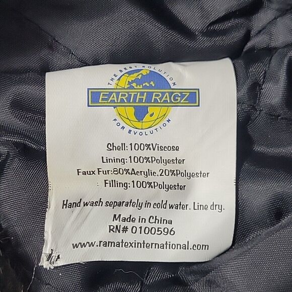 Earth Ragz Trapper Hat Brown Patchwork Faux Fur Ear Flaps Hunting Aviator Winter - Picture 12 of 12